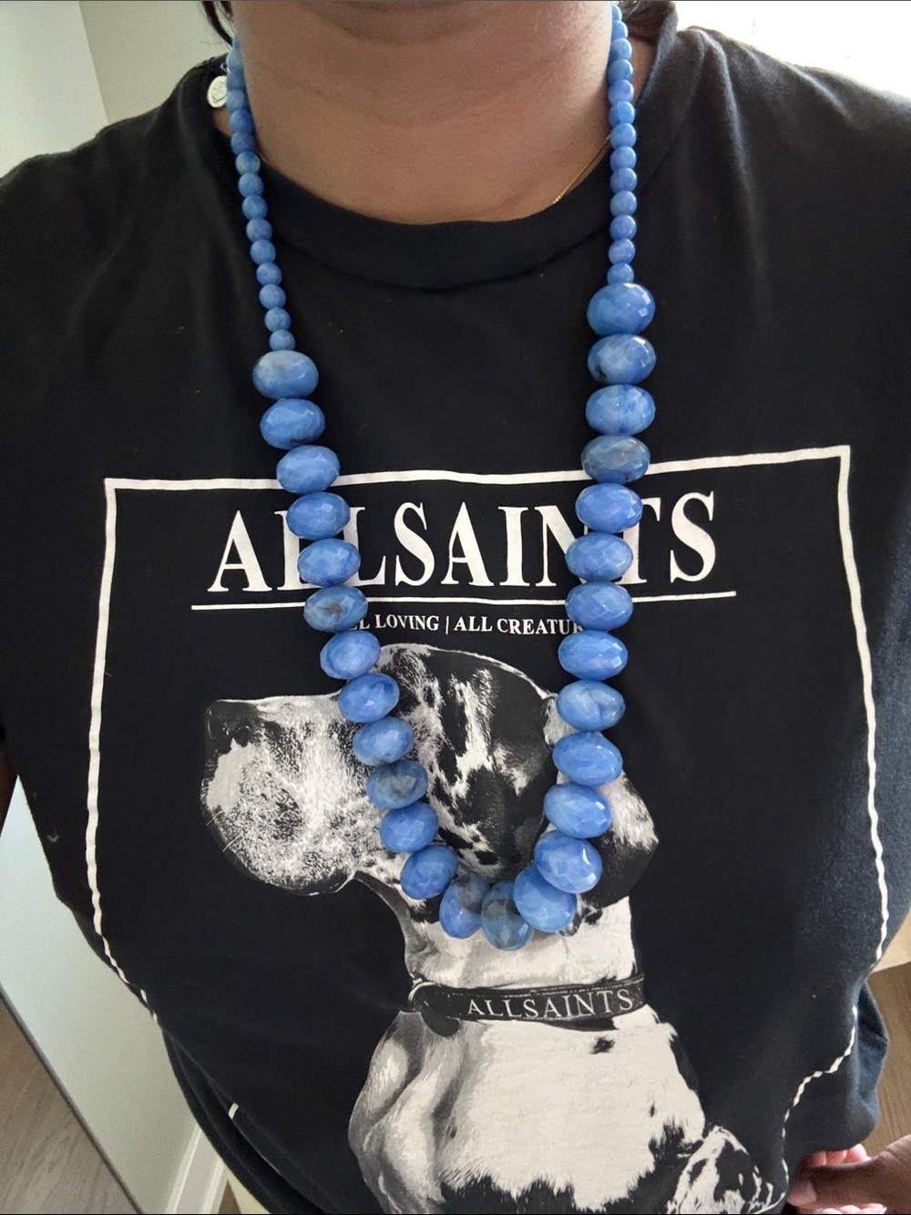 R.J. Graziano Faceted Blue Bead Necklace